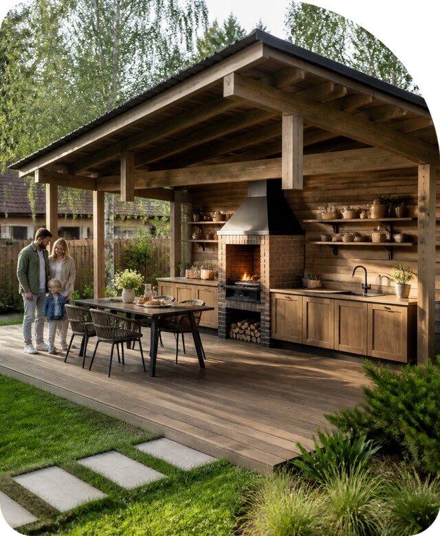 Строительство открытой летней кухни в Ялте от 255400 р. | РадиДОМА-Ялт
